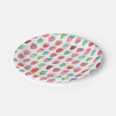 Berry Sweet Strawberry Muster Pappteller (Schrägansicht)