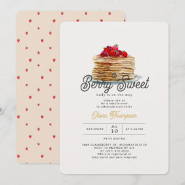 Berry Sweet Strawberry Pancakes Brunch Babydusche Einladung
