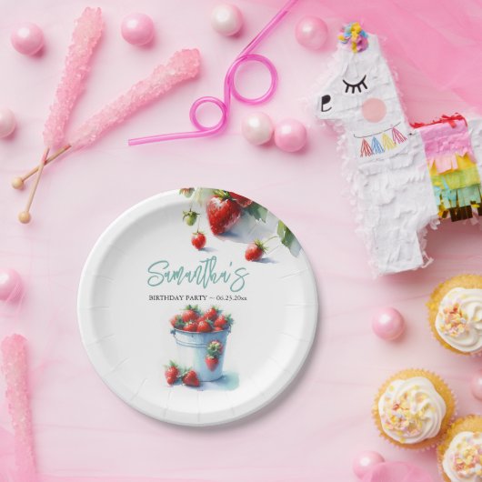 Berry Sweet Strawberry Paper Tellers Pappteller (Party)