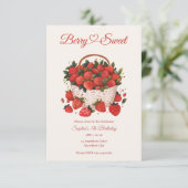 Berry Sweet Strawberry Party Einladung (Stehend Vorderseite)