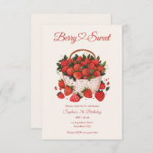 Berry Sweet Strawberry Party Einladung (Vorne/Hinten)