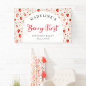 Berry Sweet Strawberry Patch Cottage 1. Geburtstag Banner (Insitu)