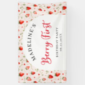 Berry Sweet Strawberry Patch Cottage 1. Geburtstag Banner (Vertikal)