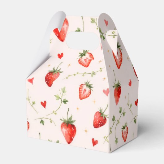 Berry Sweet Strawberry Patch Summer 1st Birthday Geschenkschachtel (Rückseite)