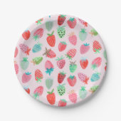 Berry Sweet Strawberry pattern Pappteller (Vorderseite)