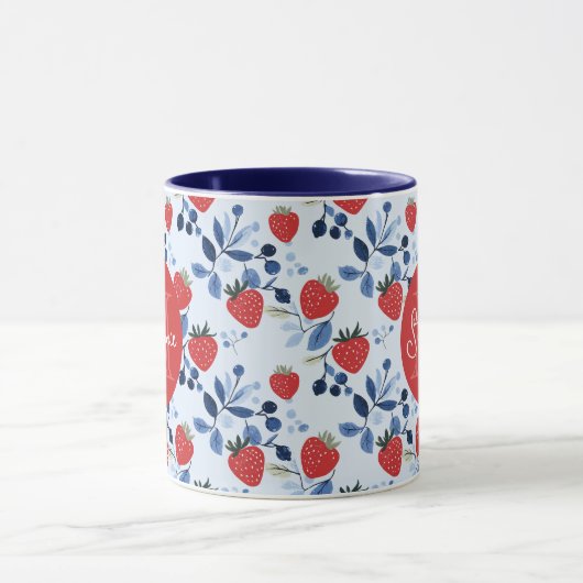 Berry Sweet Strawberry Pattern Tasse (Zentrum)