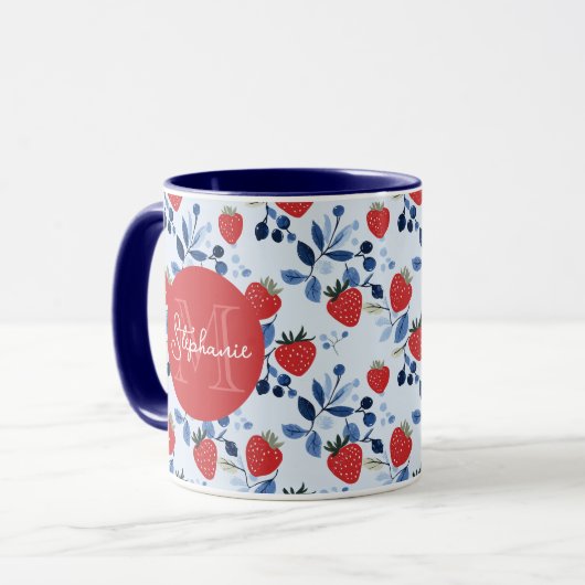 Berry Sweet Strawberry Pattern Tasse (Vorderseite Links)