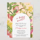 Berry Sweet Strawberry Pink Baby Dusche Einladung (Vorne/Hinten)