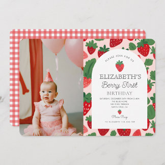 Berry Sweet Strawberry Pink Berry Erster Geburtsta Einladung