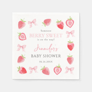 Berry Sweet Strawberry Pink Bow Baby Girl Dusche Serviette