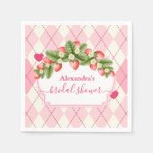 Berry Sweet Strawberry Pink Brautparty Serviette (Vorderseite)