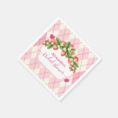 Berry Sweet Strawberry Pink Brautparty Serviette (Ecke)