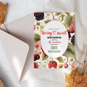 Berry Sweet Strawberry Red Blue Baby Dusche Einladung