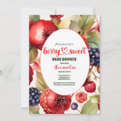 Berry Sweet Strawberry Red Blue Baby Dusche Einladung (Vorderseite)