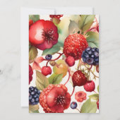 Berry Sweet Strawberry Red Blue Baby Dusche Einladung (Rückseite)