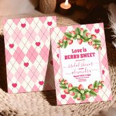 Berry Sweet Strawberry Red Pink Brautparty Einladung
