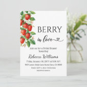 Berry Sweet Strawberry Summer Bridal Shower Einladung (Stehend Vorderseite)