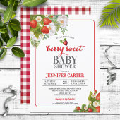 Berry Sweet Strawberry Thema Babydusche Einladung