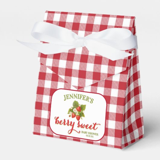 Berry Sweet Strawberry Thema Babydusche Geschenkschachtel (Vorderseite)