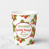 Berry Sweet Strawberry Thema Babydusche Pappbecher (Vorderseite)
