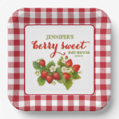 Berry Sweet Strawberry Thema Babydusche Pappteller (Vorderseite)