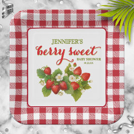 Berry Sweet Strawberry Thema Babydusche Pappteller