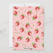 Berry Sweet, Strawberry Thema Geburtstag Einladung (Rückseite)