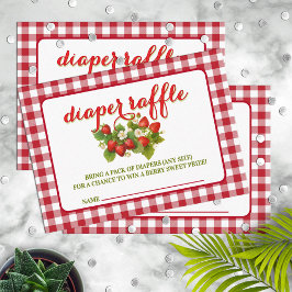 Berry Sweet Strawberry Theme Diaper Raffle Begleitkarte