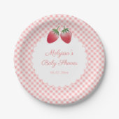 Berry Sweet Strawberry Themed Baby Dusche Party Pappteller (Vorderseite)