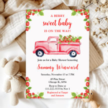 Berry Sweet Strawberry Truck Baby Dusche