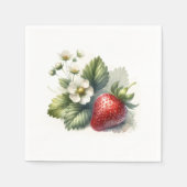 Berry Sweet Strawberry und Blume Serviette (Vorderseite)