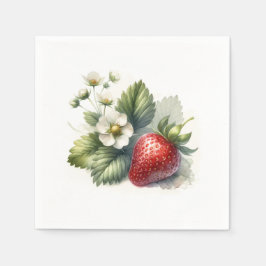 Berry Sweet Strawberry und Blume Serviette