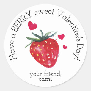 Berry Sweet Strawberry Valentine Sticker