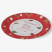 Berry Sweet Strawberry Watercolor Baby Pappteller (Schrägansicht)