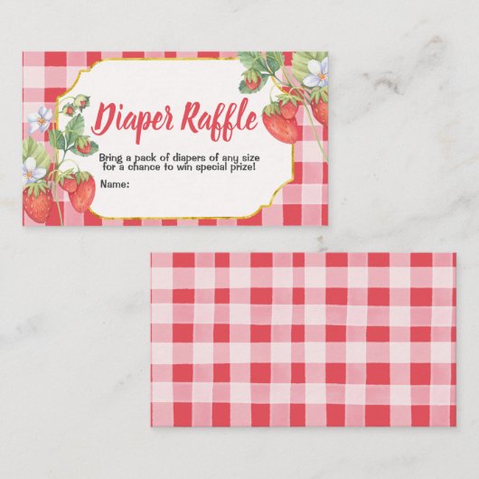 Berry Sweet Strawberry Watercolor Umschließungskar Begleitkarte (Vorne/Hinten)