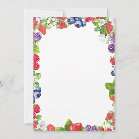 Berry Sweet Strawberry Wild Berries Brautparty Einladung (Rückseite)