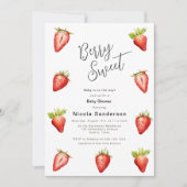Berry Sweet Strawberry's Baby Shower Einladung (Vorderseite)