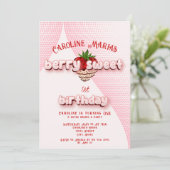 Berry Sweet Strawbery Geburtstagsparty Einladung (Stehend Vorderseite)