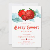 Berry Sweet Summer 1. Geburtstag Party Einladung (Vorderseite)