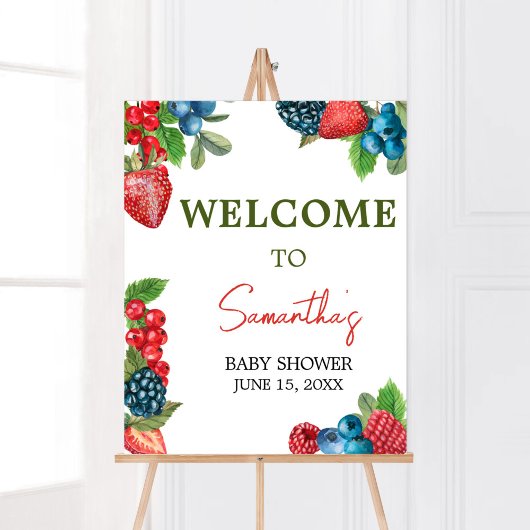 Berry Sweet Summer Baby Dusche Willkommen Poster