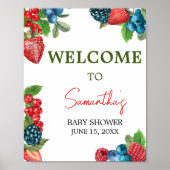Berry Sweet Summer Baby Dusche Willkommen Poster (Vorne)