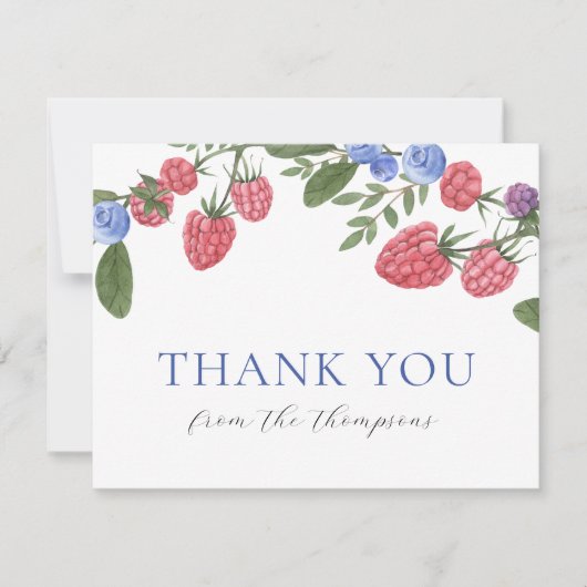 Berry Sweet Summer Berries Dusche Vielen Dank Dankeskarte (Vorderseite)