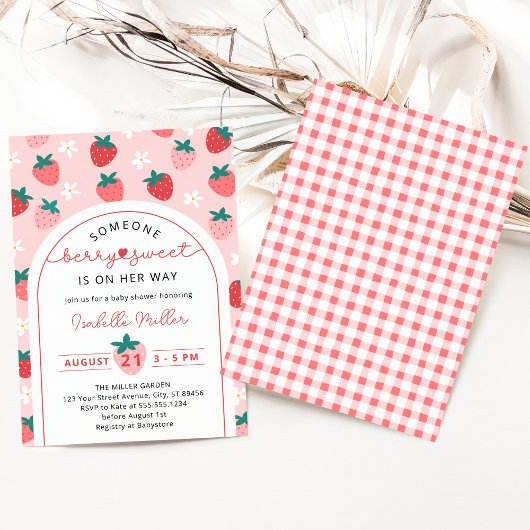Berry Sweet Summer Girl Baby Dusche Einladung