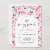 Berry Sweet Summer Strawberry Baby Dusche Einladung (Vorderseite)
