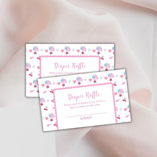 Berry Sweet Sweetheart Diaper Raffle Baby Dusche Begleitkarte