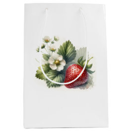 Berry Sweet überall über Erdbeeren und Blumenmuste Mittlere Geschenktüte