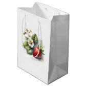 Berry Sweet überall über Erdbeeren und Blumenmuste Mittlere Geschenktüte (Rückseite Schrägansicht)