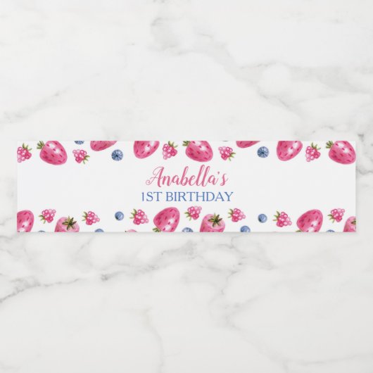 Berry Sweet Water Flasche Etikett Strawberry Birth (Einzelnes Label)