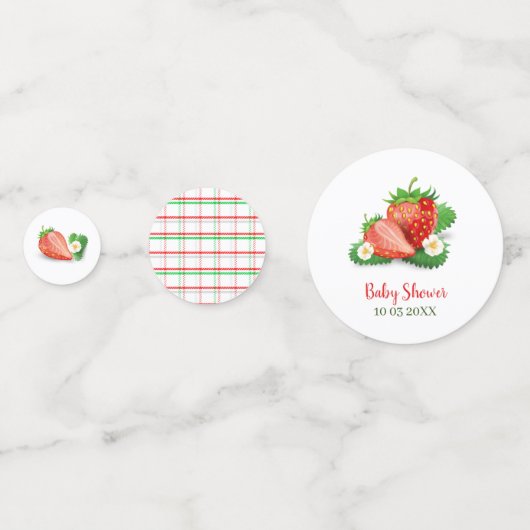 Berry Sweet Watercolor Babydusche Confetti Konfetti (Rückseiten)