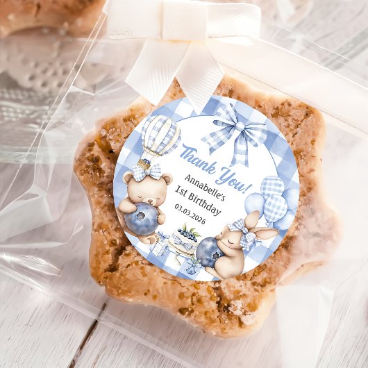 Berry Sweet Watercolor Blueberry Birthday Party Runder Aufkleber